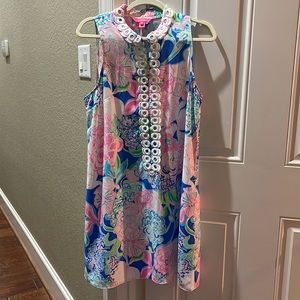 Lilly Pulitzer Floral Sleeveless Dress - Pink, Blue, Green